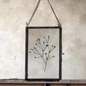 Dried Pressed Flowers In Hanging Glass Frame, Pressed Flower Frame, Unique Wall Art Decor, Framed Herbarium, Thoughtful Housewarming Gift