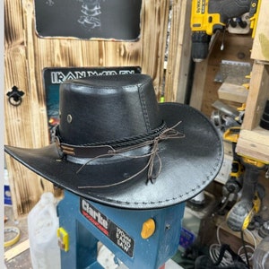 Handmade Leather Fedora, Fedora for Men and Women, Cowboy Hat, Unisex Western Style Fedora, Vintage-Inspired Black Fedora, Winter Fedora