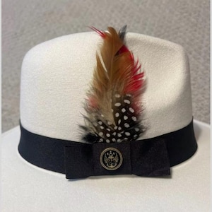 Fedora for Women, Men&#39;s Fedora, Handcrafted Hat, Wide Brim Fedora, Unisex Style Hat, Wool Blend Hat, White Fedora for Women, Women’s Chapeau