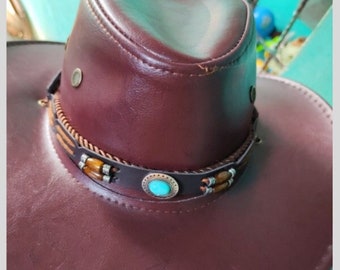 Faux Leather Western Fedora: Unisex Festival Hat (56-58CM)