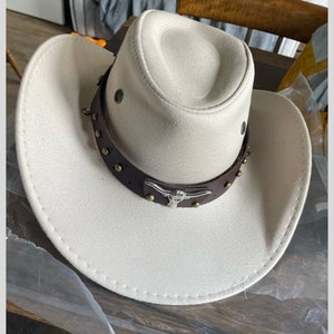 Fedora for Men, White Fedora, Wide Brim Fedora, Cowboy Fedora Hat, Suede-Look Fedora Western Fedora, Unisex Fedora Party Hat, Women&#39;s Fedora