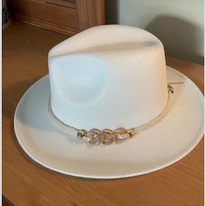Fedora for Women, White Fedora, Winter Fedora, Wide Brim Hat, Felt Fedora, Panama-Style Hat, Wedding Fedora Hat, Valentine&#39;s Day Gift Ideas