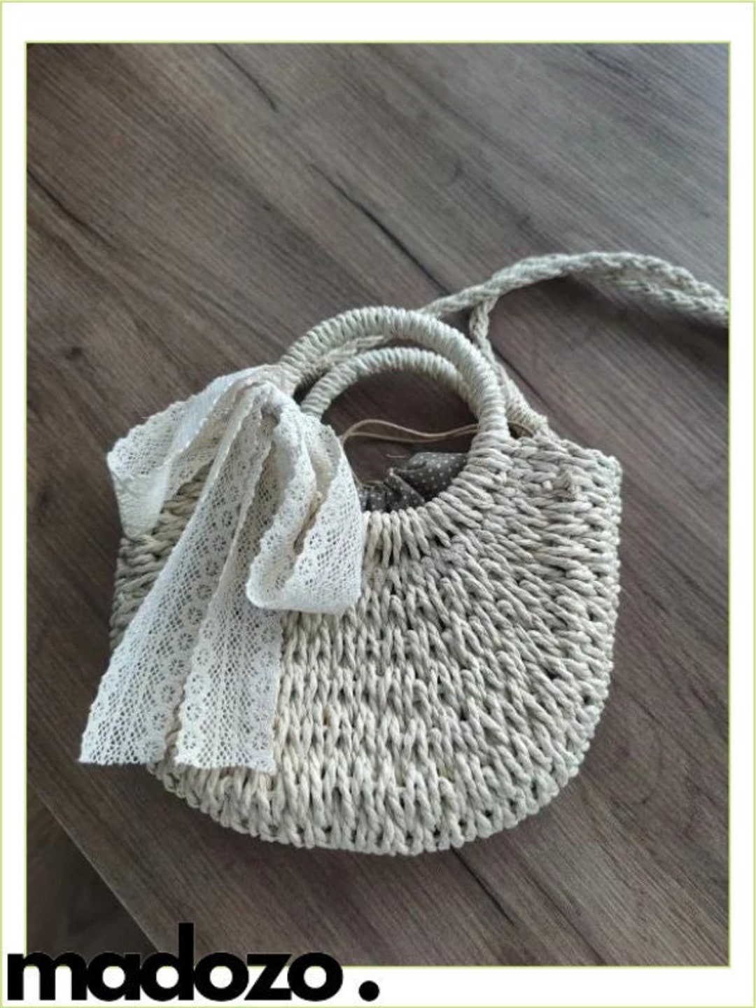 New Beach Portable Simple Moon Hollow Straw Bag main image 1