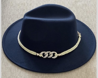 Handmade Black Fedora: Wide Brim Panama-Inspired Hat