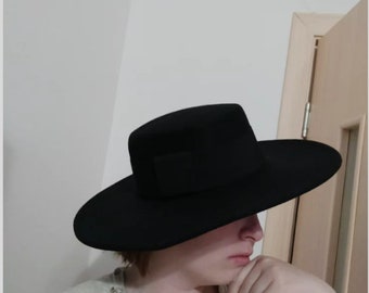 Cappello Da Cowboy Western Unisex – Tesa Larga, Feltro, Regolabile – Colore Nero Con Cintura Intagliata, Taglia M (56-58 Cm) - 5
