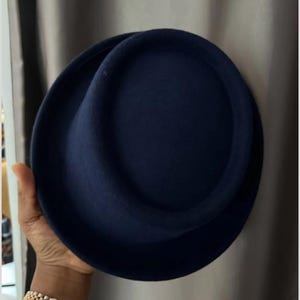 Black Fedora for Men, Handcrafted Fedora, Wide Brim Fedora, Wool Blend Fedora, Felt Hat for Men, Unisex Fedora, Black Hat, Cowboy Straw Hat