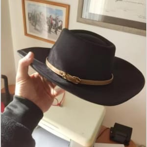 Wide Brim Black Fedora: Unisex Cotton-Blend Party Hat