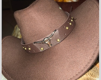 Handcrafted Wool Felt Fedora: Wide Brim Western Style Hat