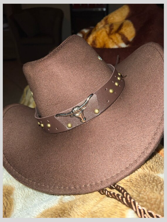 Handcrafted Wool Felt Fedora: Wide Brim Western Style Hat - Etsy display picture 1