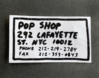 KEITH HARING ~ Pop Shop Genuine Business Card Lafayette Street Nueva York