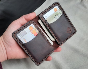 Leather Wallet, Handmade leather, Wallet,Credit Card Holder, Leather Card Wallet, Groomsmen gift, Gift for him.