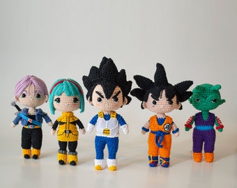 Modèles d'amigurumi Son Goku et ses amis
