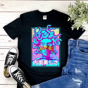 Aesthetic Vaporwave Medusa Flowers Inner Beauty Japanese Futurism Retrowave Synthwave Chillwave Gift T-Shirt | Hoodie | Sweater | Tank Top