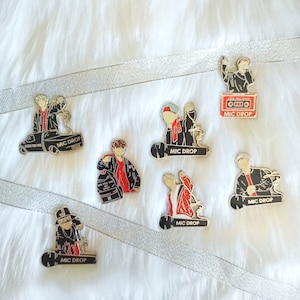 Mic Drop || bts enamel pins || last units available || namjoon RM, jin, yoongi suga, jhope, jimin, taehyung V, jungkook JK