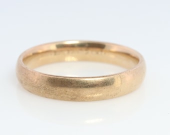 ARTCARVED JR Wood 10K Band. Vintage Jr Wood and Sons ART carved Wedding Band Sz9.5 4.2g