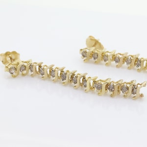 10k Diamond 3/4ctw Earrings. Champagne Diamond S Link Tennis Drop Dangle Earrings. 10k Chocolate Fancy Color Diamond earrings. st(135)