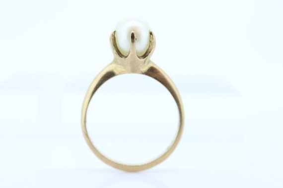 Victorian Pearl Claw Set ring. 10k Yellow Gold vi… - image 3