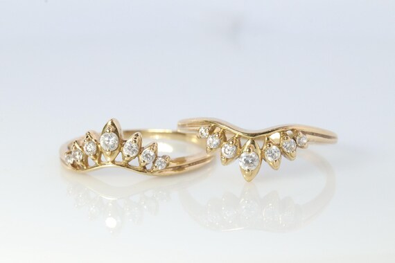 14k Enhancer Jacket Wrap Around Ring. Diamond (Cz… - image 2