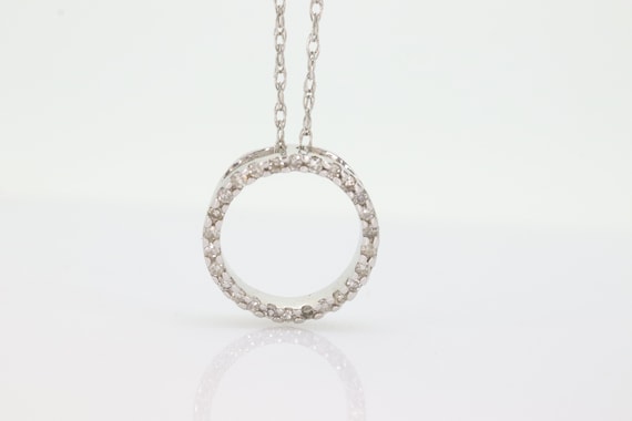 14K Diamond Circle of Life, Open Circle, Eternity… - image 1