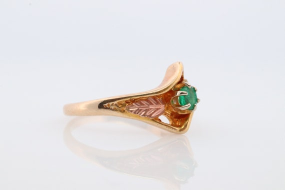 Black Hills Gold Ring. 10k Multi-Tone Emerald Bla… - image 3