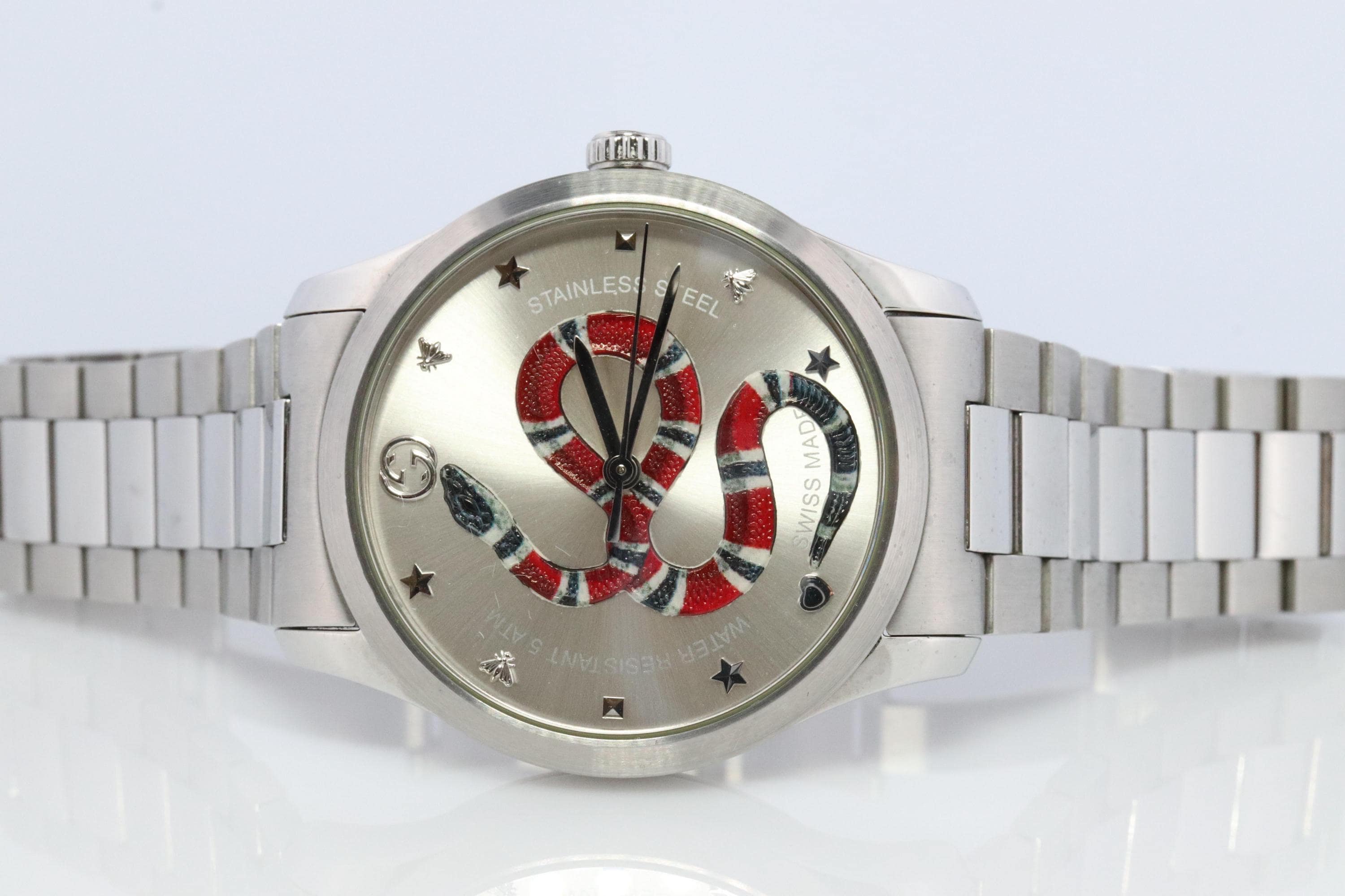 Reloj Gucci Cuarzo 126.4. Gucci G Timeless Round Snake Damas. Caja y papeles Etsy Mexico