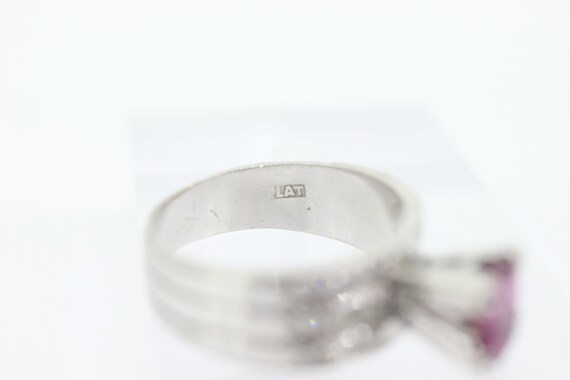 Natural Ruby Diamond Ring. PLATINUM Ruby Solitair… - image 7