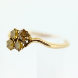 Honey comb citrine ring. 10k Yellow Gold citrine ring. image 2