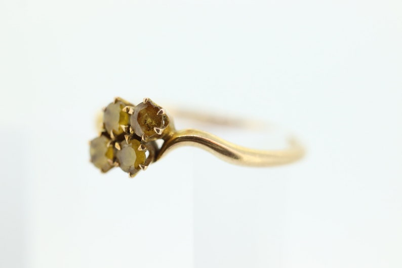 Honey comb citrine ring. 10k Yellow Gold citrine ring. image 2