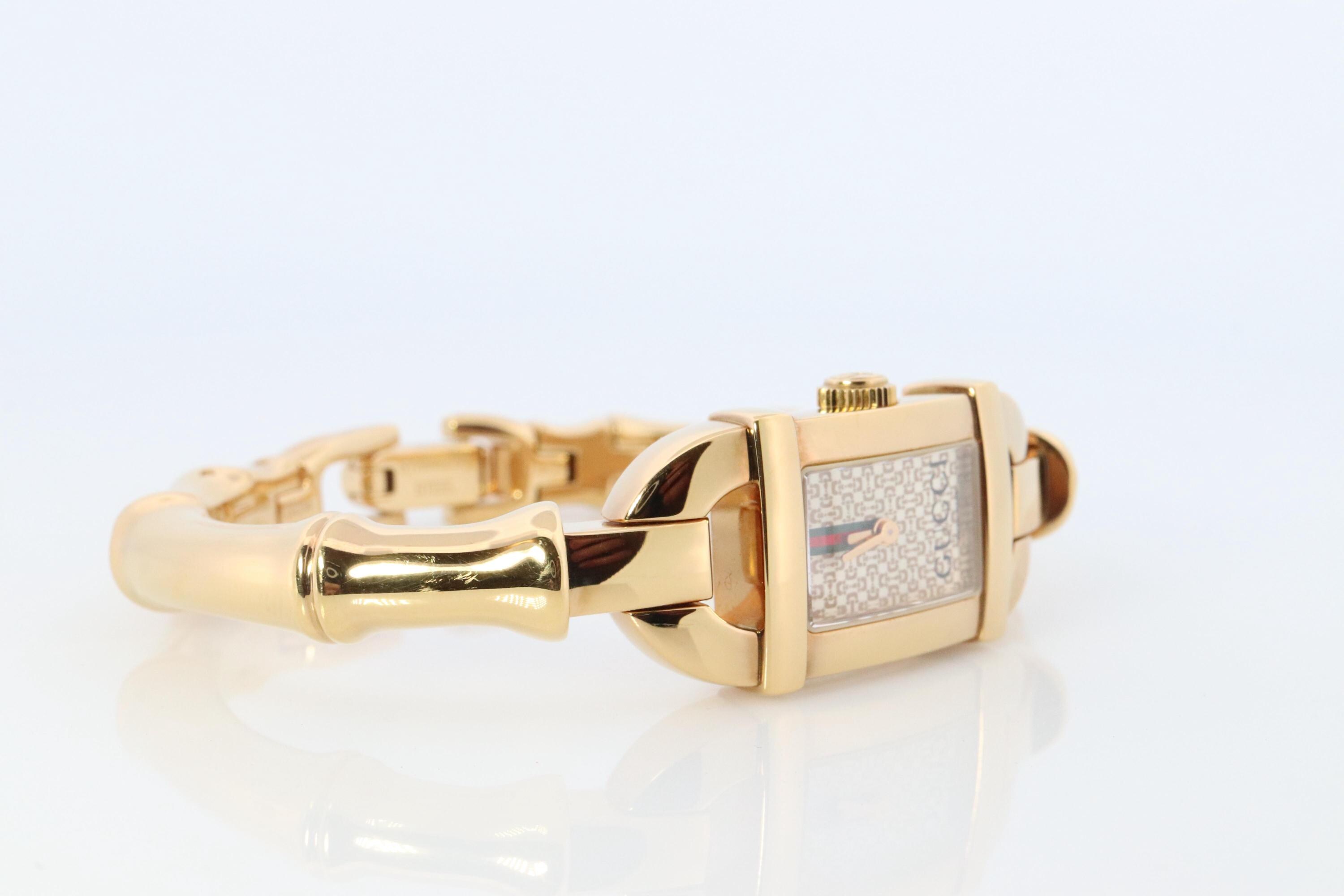 Gucci Horsebit Women’s bangle watch 6800L Bamboo watch Gucci Brown in Steel - 51493695 main image 2