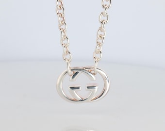 Vintage Gucci Necklace. Bamboo Cross Gucci Logo Sterling Silver Vintage Gucci Necklace. Bamboo Cross Gucci Logo Sterling Silver