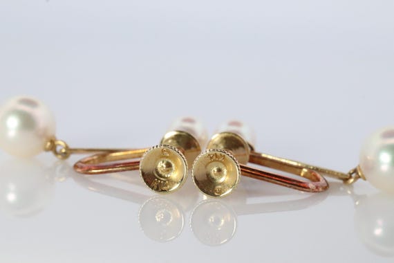 MIKIMOTO スパイラル ダングルイヤリング