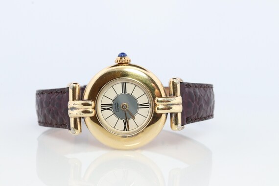Genuine Cartier Watch. Must De Cartier Colisee Round Argent Vermeil 59002 Gray Etsy Canada