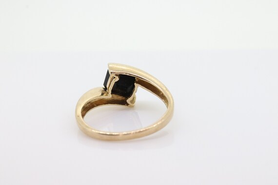 10k ONYX ring. Modern and Slim Rectangle Onyx sig… - image 5