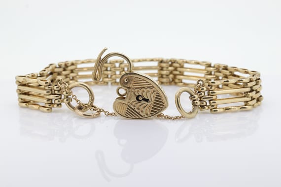 Lock & Key Diamond Bracelet, Charm Bracelet, 14k Solid Gold, Double Tone,  Natural Diamonds, Gift for Her - Etsy
