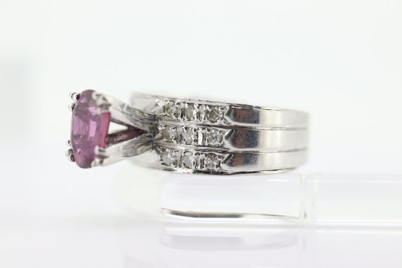 Natural Ruby Diamond Ring. PLATINUM Ruby Solitair… - image 5