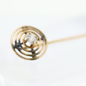 14k diamond filigree Victorian Lingerie bar brooch or stick pin
