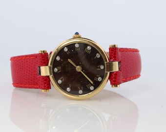 Cartier Vendome Diamond Watch. Must De Cartier Round Argent 925 Vermeil Quartz