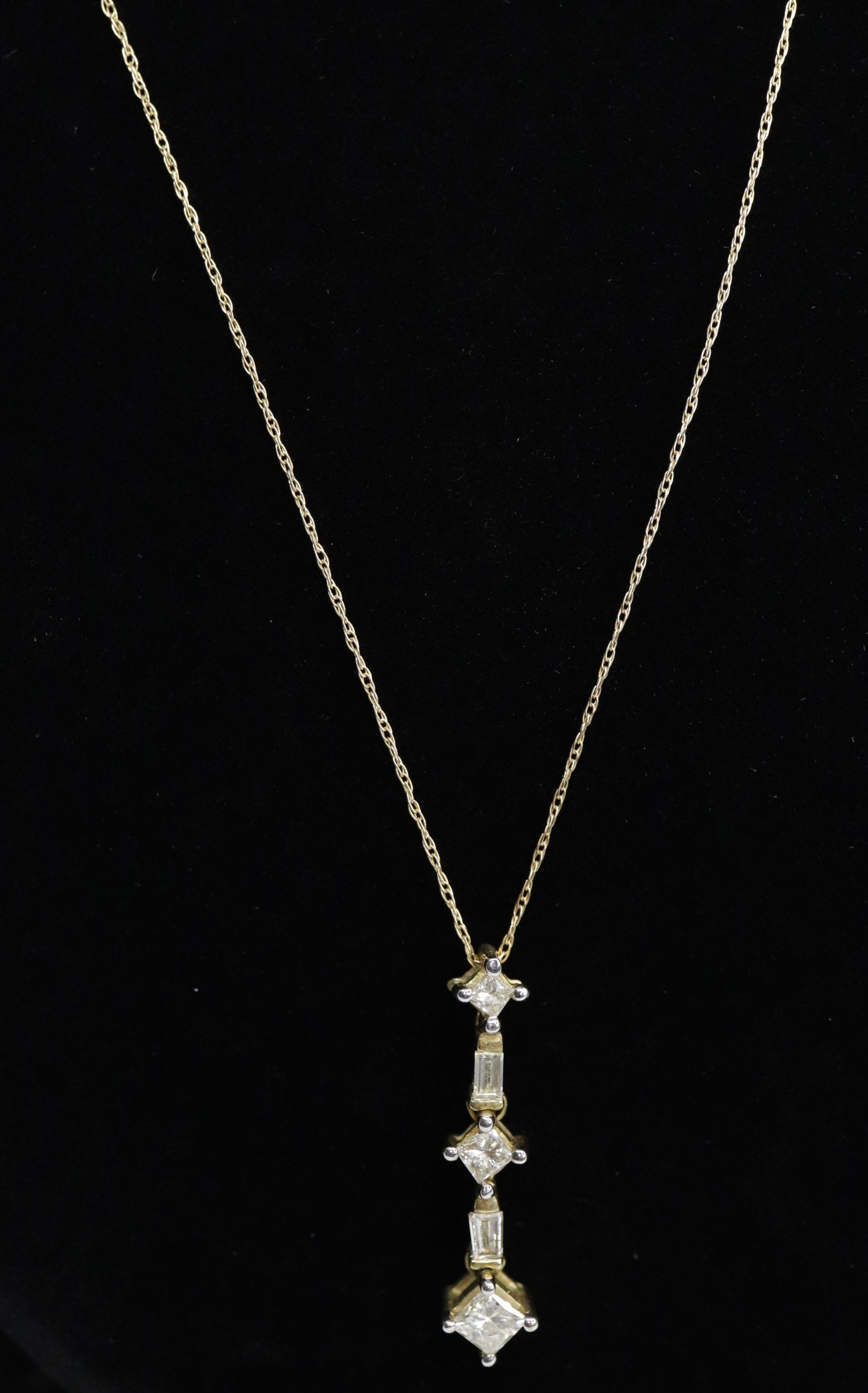 Past present future necklace princess best sale cut