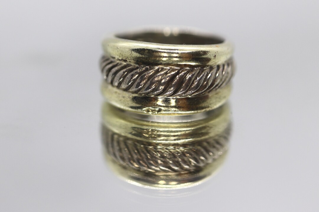 David Yurman Ring Sterling and 14k Gold Heavy CABLE Band - Etsy