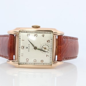 Vintage Armbanduhr. 9k Yg ROlex 4533 Square Tank Handbuch Armbanduhr.