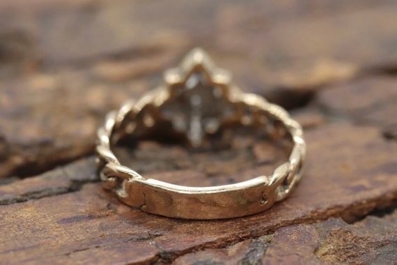 Diamond Star Ring. Chain band. 10k Chain ring. 10… - image 8
