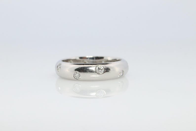 Tiffany and Co. Diamond Etoile Band. Authentic Tiffany Pt950 Platinum Ring