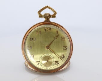 18k Golay Fils & Stahl Taschenuhr. Antik 750 Yg Golay Verziert 43 mm