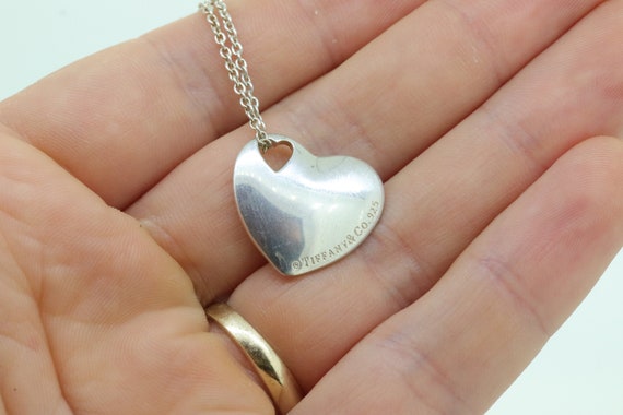 Sterling Silver Tiffany and Co Necklace Heart Pen… - image 2