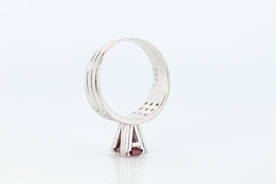 Natural Ruby Diamond Ring. PLATINUM Ruby Solitair… - image 4
