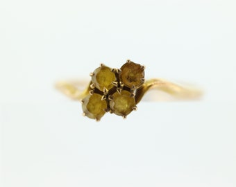 Honey comb citrine ring. 10k Yellow Gold citrine ring.