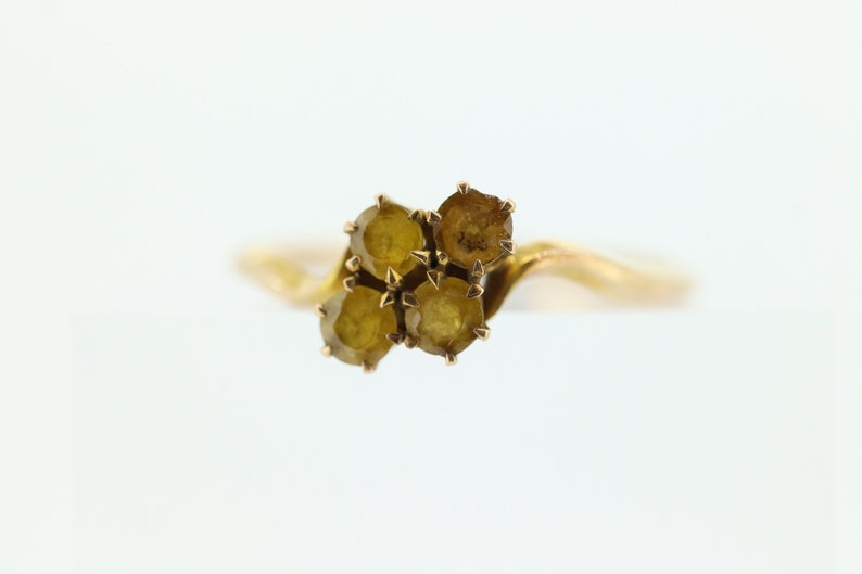 Honey comb citrine ring. 10k Yellow Gold citrine ring. image 1