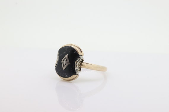 Onyx Diamond Ring. Onyx Concave Diamond Ring. Ony… - image 3