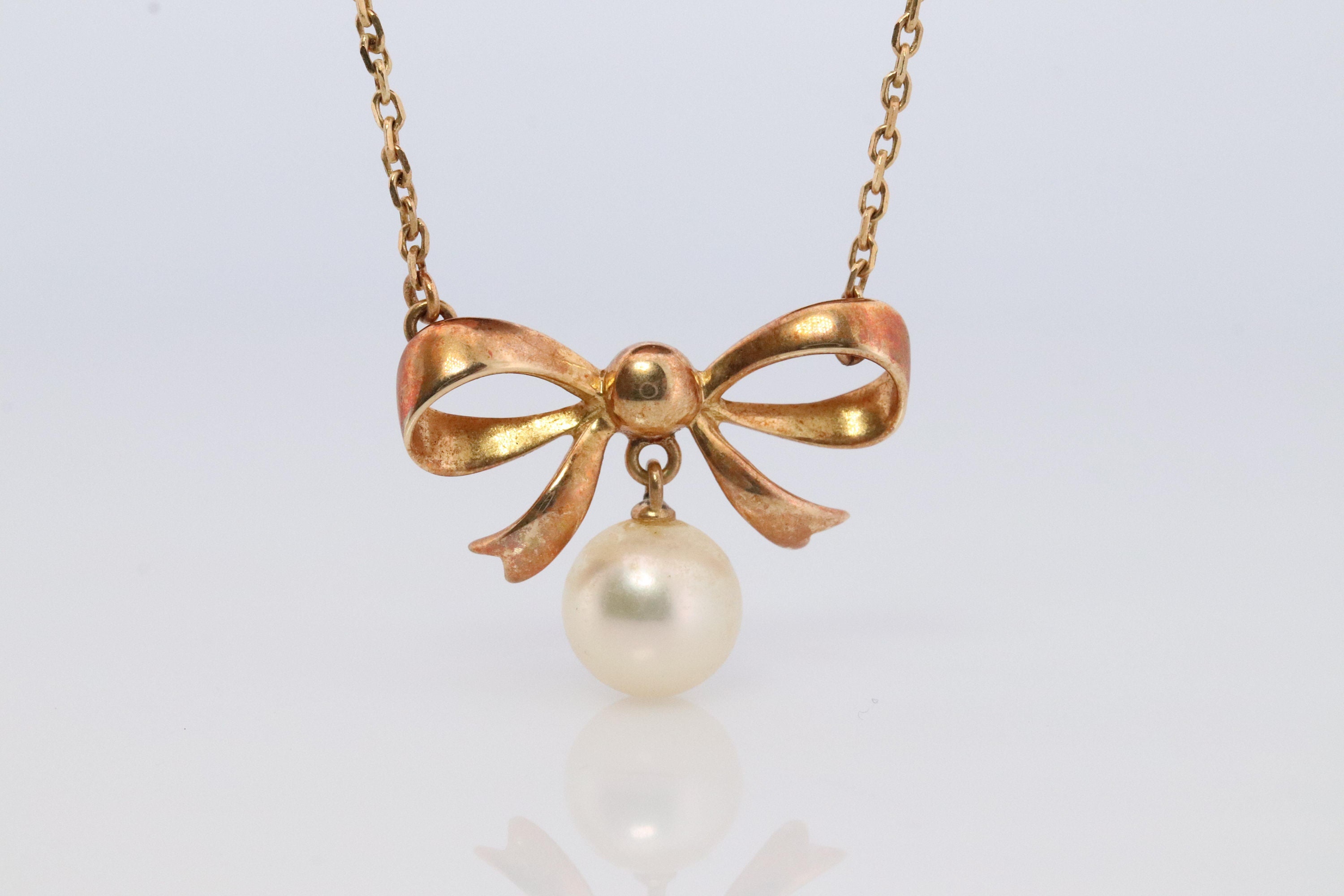 Mikimoto Gold Pendant - Etsy