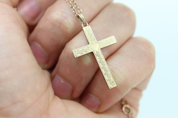 10k クロスペンダントと 10k ロロチェーンネックレス - Etsy 日本